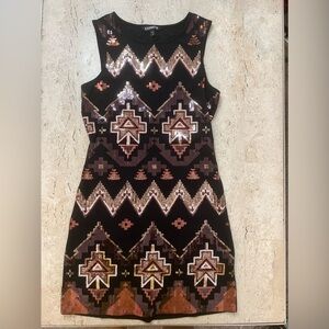 Express Southwest Sequins Design Dress Size Small